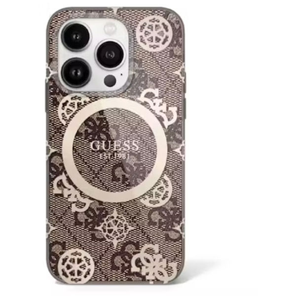 Guess - IML Peony On 4G Background MagSafe (GUHMP16LH4PYEEW) - iPhone 16 Pro - Brown
