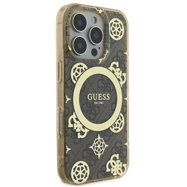 Guess - IML Peony On 4G Background MagSafe (GUHMP16LH4PYEEW) - iPhone 16 Pro - Brown
