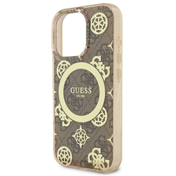 Guess - IML Peony On 4G Background MagSafe (GUHMP16LH4PYEEW) - iPhone 16 Pro - Brown
