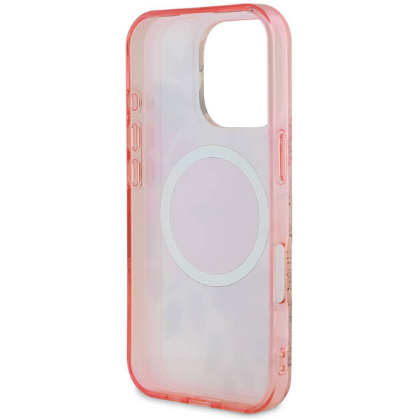 Guess - IML Flower & Tonal Circle MagSafe (GUHMP16LHFWBDCEP) - iPhone 16 Pro - Pink