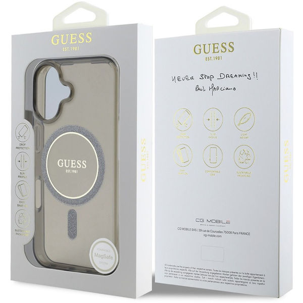 Guess - IML Glitter Circle MagSafe (GUHMP16SHFGEREK) - iPhone 16 - Black