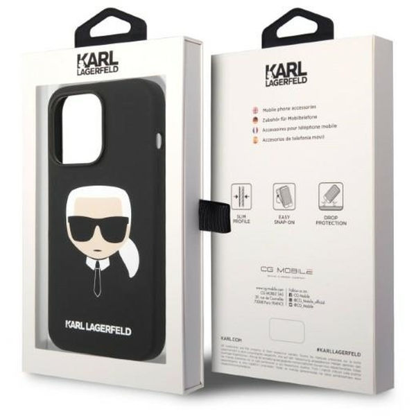 Karl Lagerfeld - Silicone MagSafe (KLHMP14LSLKHBK) - iPhone 14 Pro - Karl`s Head