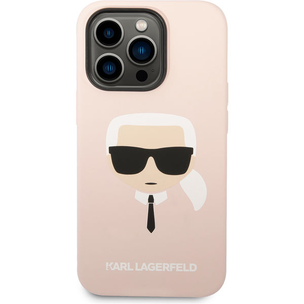 Karl Lagerfeld - Silicone MagSafe (KLHMP14LSLKHLP) - iPhone 14 Pro - Light Pink Karl`s Head