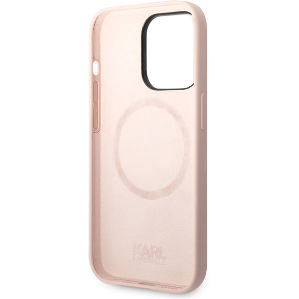 Karl Lagerfeld - Silicone MagSafe (KLHMP14LSLKHLP) - iPhone 14 Pro - Light Pink Karl`s Head