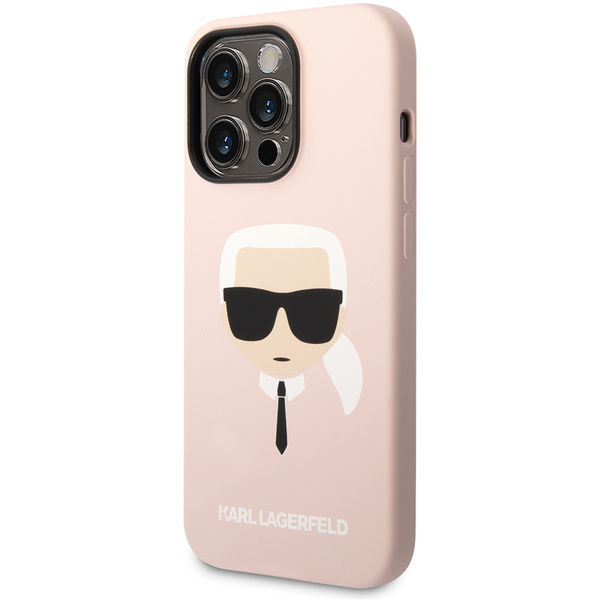 Karl Lagerfeld - Silicone MagSafe (KLHMP14LSLKHLP) - iPhone 14 Pro - Light Pink Karl`s Head