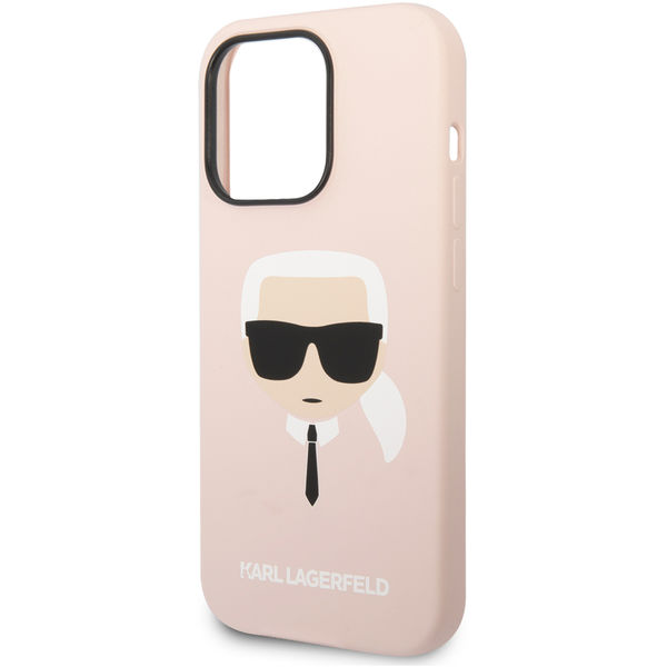Karl Lagerfeld - Silicone MagSafe (KLHMP14LSLKHLP) - iPhone 14 Pro - Light Pink Karl`s Head