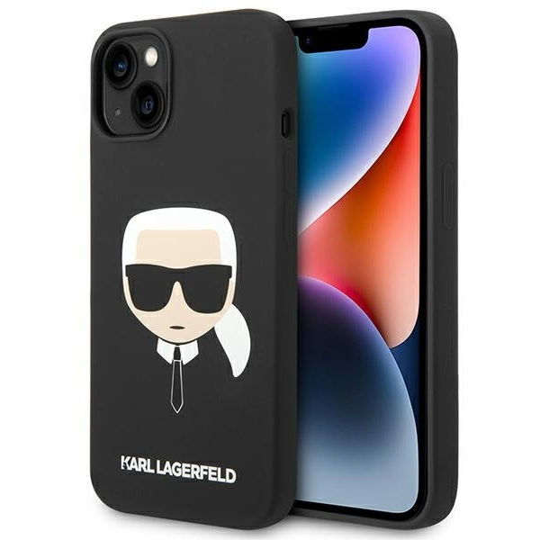 Karl Lagerfeld - Silicone MagSafe (KLHMP14MSLKHBK) - iPhone 14 Plus - Karl`s Head