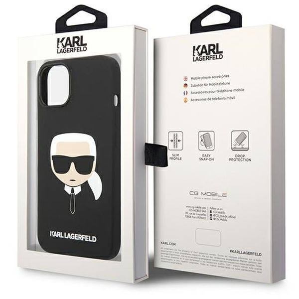 Karl Lagerfeld - Silicone MagSafe (KLHMP14MSLKHBK) - iPhone 14 Plus - Karl`s Head