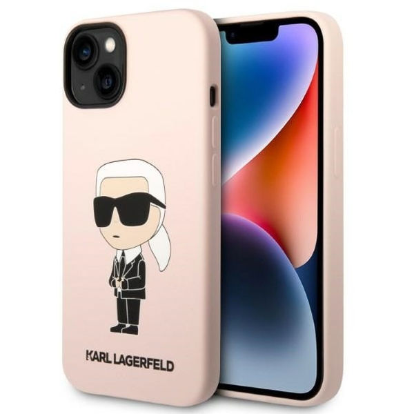 Karl Lagerfeld - Silicone MagSafe (KLHMP14MSNIKBCP) - iPhone 14 Plus - Pink Ikonik