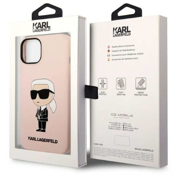 Karl Lagerfeld - Silicone MagSafe (KLHMP14MSNIKBCP) - iPhone 14 Plus - Pink Ikonik