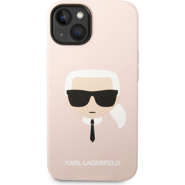 Karl Lagerfeld - Silicone MagSafe (KLHMP14MSLKHLP) - iPhone 14 Plus - Light Pink Karl`s Head
