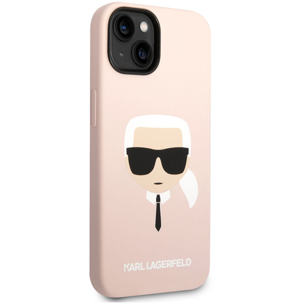 Karl Lagerfeld - Silicone MagSafe (KLHMP14MSLKHLP) - iPhone 14 Plus - Light Pink Karl`s Head