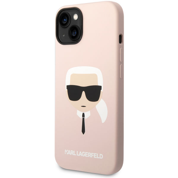 Karl Lagerfeld - Silicone MagSafe (KLHMP14MSLKHLP) - iPhone 14 Plus - Light Pink Karl`s Head