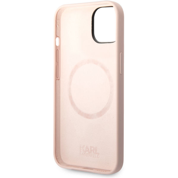 Karl Lagerfeld - Silicone MagSafe (KLHMP14MSLKHLP) - iPhone 14 Plus - Light Pink Karl`s Head
