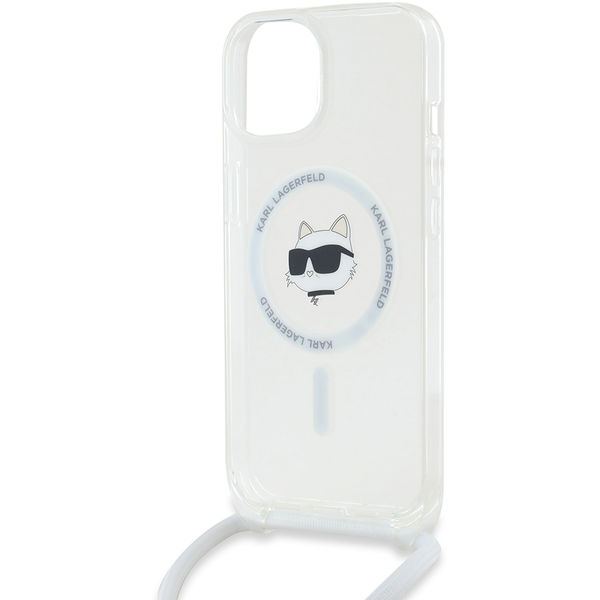Karl Lagerfeld - IML Crossbody MagSafe (KLHMP14SHCCHNT) - iPhone 14 - Transparent Choupette Head&Cord