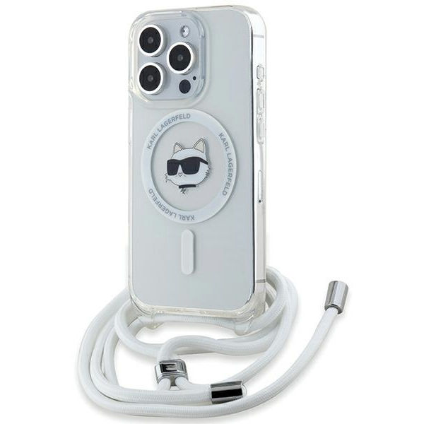 Karl Lagerfeld - IML Crossbody MagSafe (KLHMP14XHCCHNT) - iPhone 14 Pro Max - Transparent Choupette Head&Cord