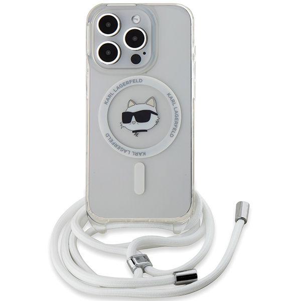 Karl Lagerfeld - IML Crossbody MagSafe (KLHMP14XHCCHNT) - iPhone 14 Pro Max - Transparent Choupette Head&Cord