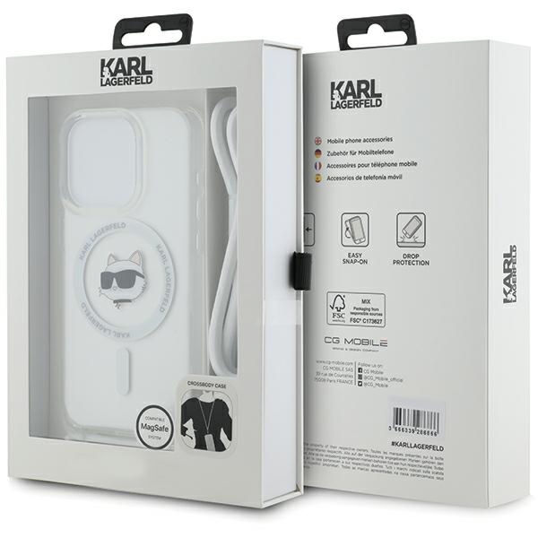 Karl Lagerfeld - IML Crossbody MagSafe (KLHMP14XHCCHNT) - iPhone 14 Pro Max - Transparent Choupette Head&Cord