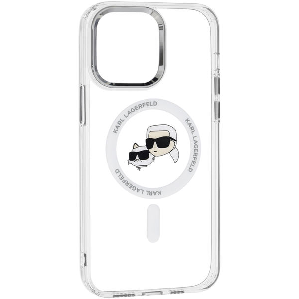 Karl Lagerfeld - IML MagSafe (KLHMP14XHLSKCH) - iPhone 14 Pro Max - White Metal Karl&Choupette Head