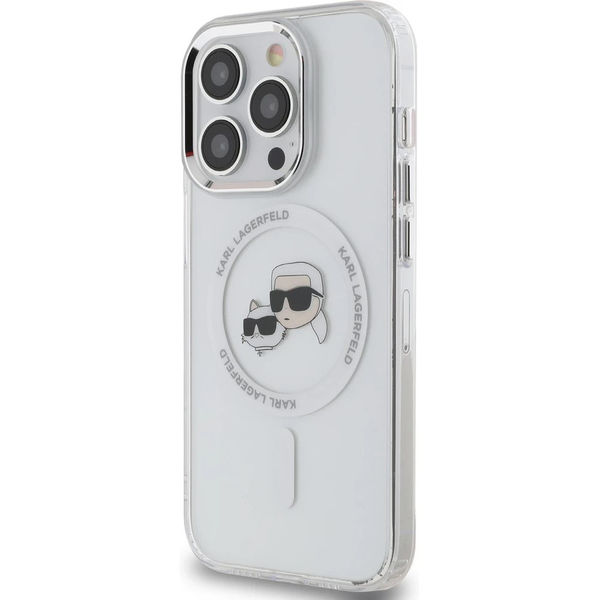Karl Lagerfeld - IML MagSafe (KLHMP14XHLSKCH) - iPhone 14 Pro Max - White Metal Karl&Choupette Head