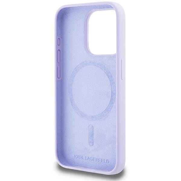 Karl Lagerfeld - Silicone Ring MagSafe (KLHMP15LSCMKCRHU) - iPhone 15 Pro - Purple Karl&Choupette