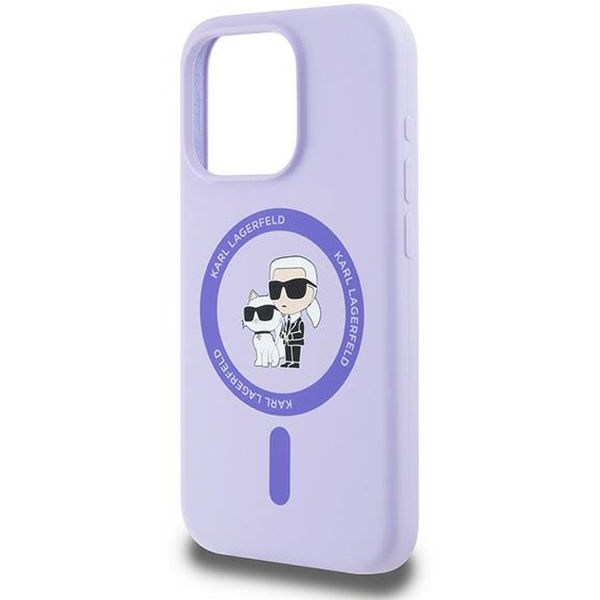Karl Lagerfeld - Silicone Ring MagSafe (KLHMP15LSCMKCRHU) - iPhone 15 Pro - Purple Karl&Choupette