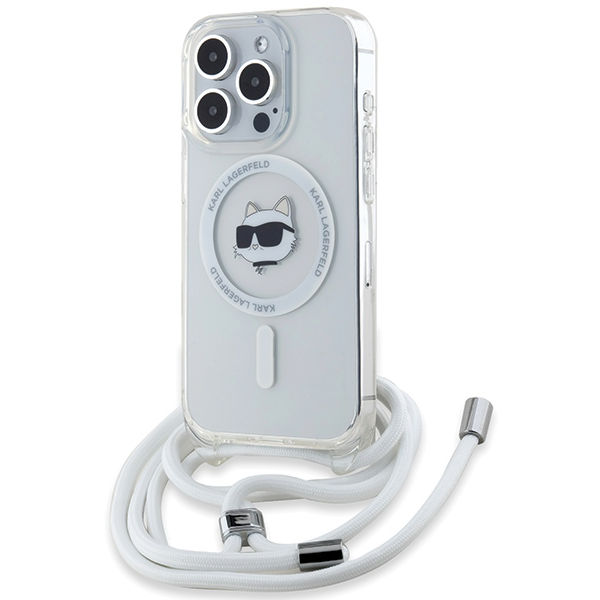 Karl Lagerfeld - IML Crossbody MagSafe (KLHMP15SLHCCHNT) - iPhone 15 Pro - Transparent Choupette Head&Cord