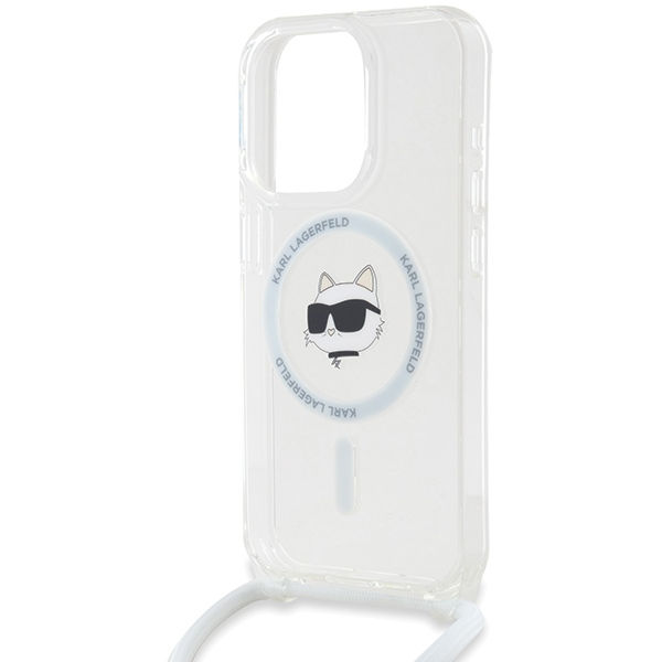 Karl Lagerfeld - IML Crossbody MagSafe (KLHMP15SLHCCHNT) - iPhone 15 Pro - Transparent Choupette Head&Cord