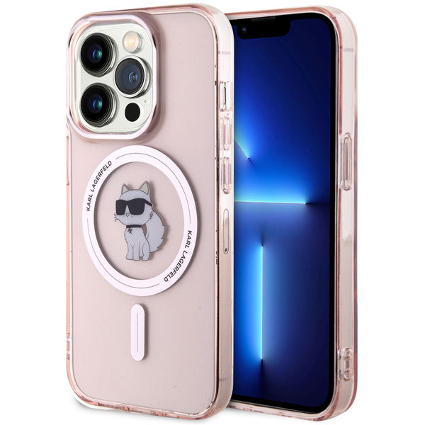 Karl Lagerfeld - IML MagSafe (KLHMP15LHFCCNOP) - iPhone 15 Pro - Pink Choupette