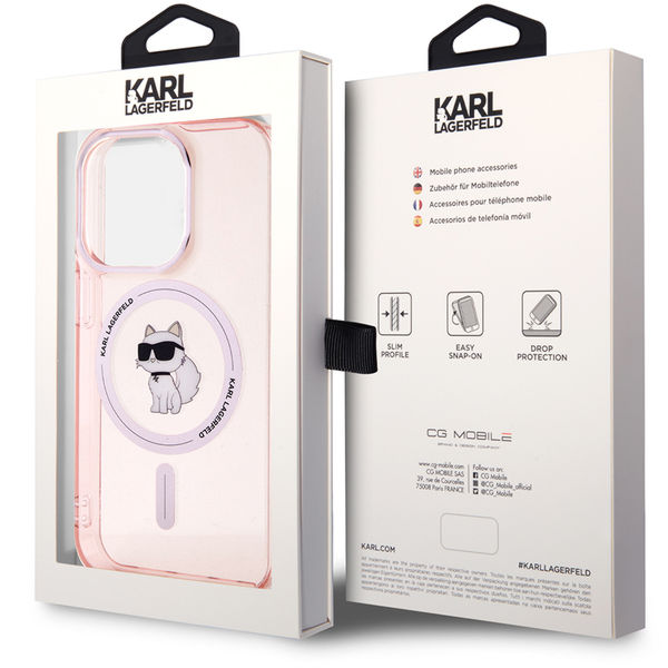 Karl Lagerfeld - IML MagSafe (KLHMP15LHFCCNOP) - iPhone 15 Pro - Pink Choupette