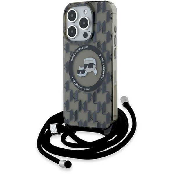 Karl Lagerfeld - IML Crossbody MagSafe (KLHMP15LHCKCKLCK) - iPhone 15 Pro - Monogram Karl&Choupette Head