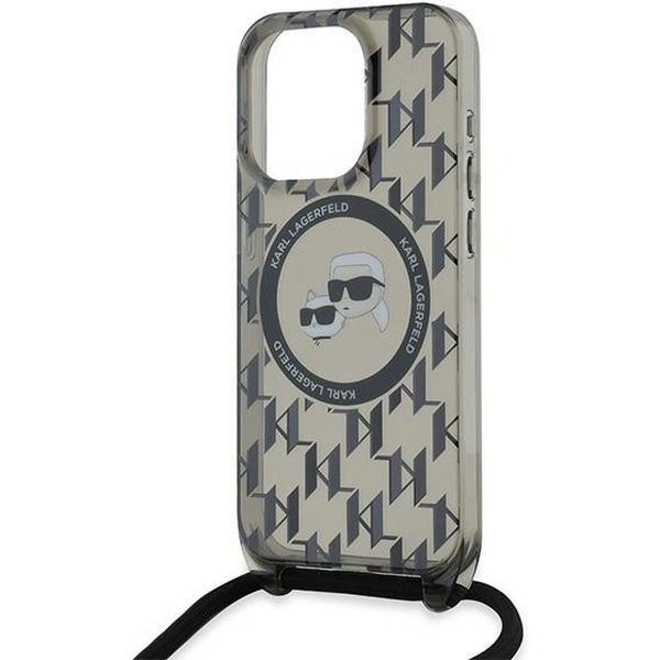 Karl Lagerfeld - IML Crossbody MagSafe (KLHMP15LHCKCKLCK) - iPhone 15 Pro - Monogram Karl&Choupette Head