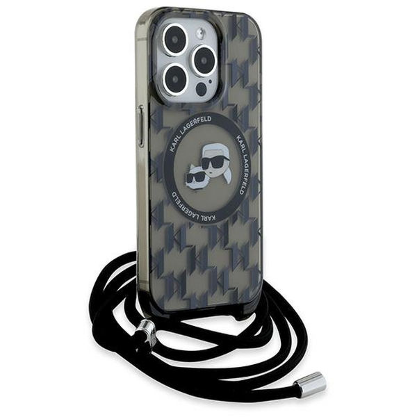 Karl Lagerfeld - IML Crossbody MagSafe (KLHMP15LHCKCKLCK) - iPhone 15 Pro - Monogram Karl&Choupette Head