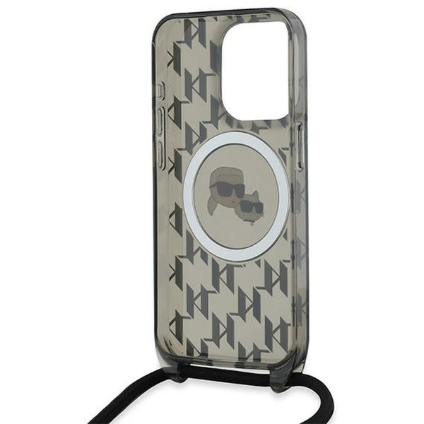 Karl Lagerfeld - IML Crossbody MagSafe (KLHMP15LHCKCKLCK) - iPhone 15 Pro - Monogram Karl&Choupette Head