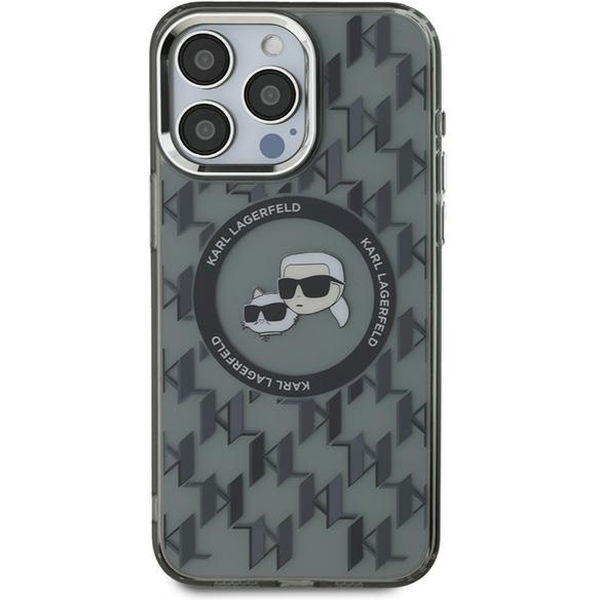 Karl Lagerfeld - IML MagSafe (KLHMP15LHMCKMHK) - iPhone 15 Pro - Monogram Karl&Choupette Head