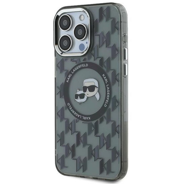 Karl Lagerfeld - IML MagSafe (KLHMP15LHMCKMHK) - iPhone 15 Pro - Monogram Karl&Choupette Head