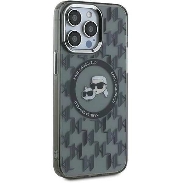 Karl Lagerfeld - IML MagSafe (KLHMP15LHMCKMHK) - iPhone 15 Pro - Monogram Karl&Choupette Head