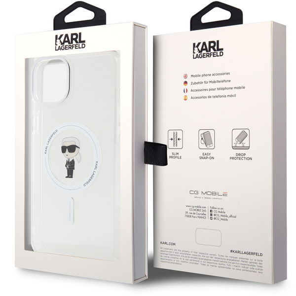 Karl Lagerfeld - IML MagSafe (KLHMP15MHFCKNOT) - iPhone 15 Plus - Transparent Ikonik