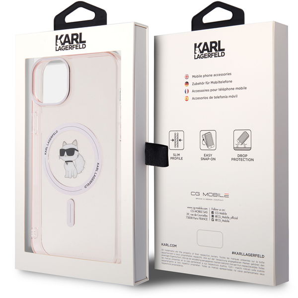 Karl Lagerfeld - IML MagSafe (KLHMP15MHFCCNOP) - iPhone 15 Plus - Pink Choupette