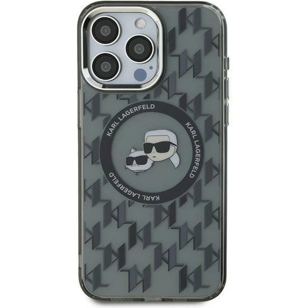 Karl Lagerfeld - IML MagSafe (KLHMP15MHMCKMHK) - iPhone 15 Plus - Black Monogram Karl&Choupette Head