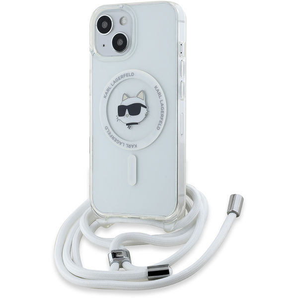 Karl Lagerfeld - IML Crossbody MagSafe (KLHMP15SHCCHNT) - iPhone 15 - Transparent Choupette Head&Cord