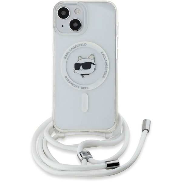 Karl Lagerfeld - IML Crossbody MagSafe (KLHMP15SHCCHNT) - iPhone 15 - Transparent Choupette Head&Cord