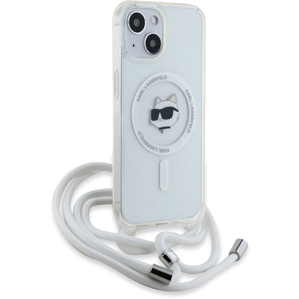 Karl Lagerfeld - IML Crossbody MagSafe (KLHMP15SHCCHNT) - iPhone 15 - Transparent Choupette Head&Cord