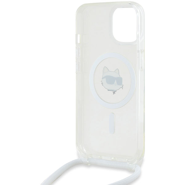 Karl Lagerfeld - IML Crossbody MagSafe (KLHMP15SHCCHNT) - iPhone 15 - Transparent Choupette Head&Cord