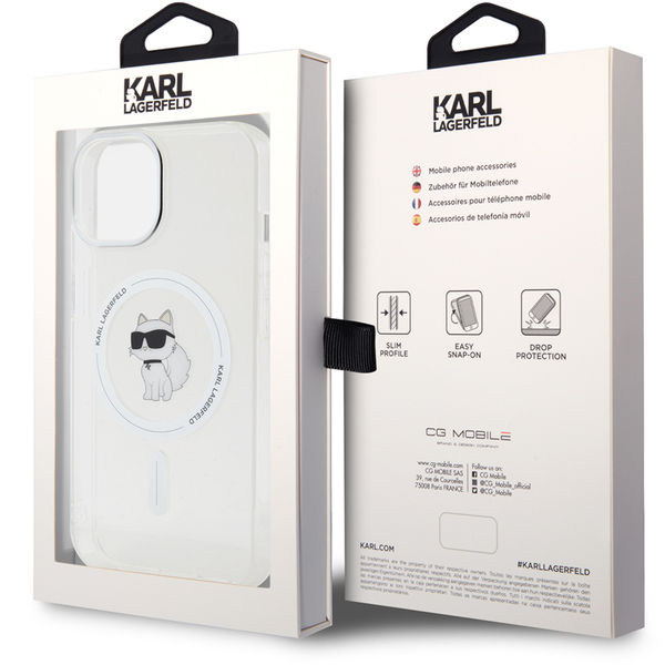 Karl Lagerfeld - IML MagSafe (KLHMP15SHFCCNOT) - iPhone 15 - Transparent Choupette