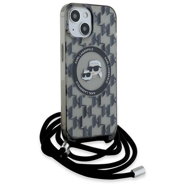 Karl Lagerfeld - IML Crossbody MagSafe (KLHMP15SHCKCKLCK) - iPhone 15 - Monogram Karl&Choupette Head