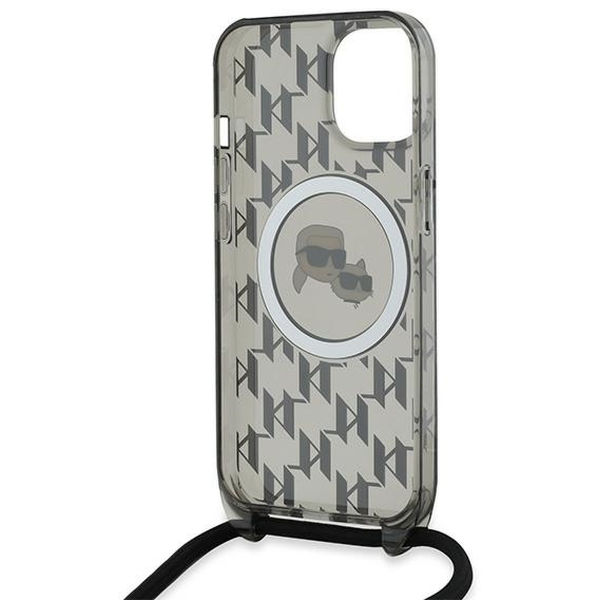 Karl Lagerfeld - IML Crossbody MagSafe (KLHMP15SHCKCKLCK) - iPhone 15 - Monogram Karl&Choupette Head