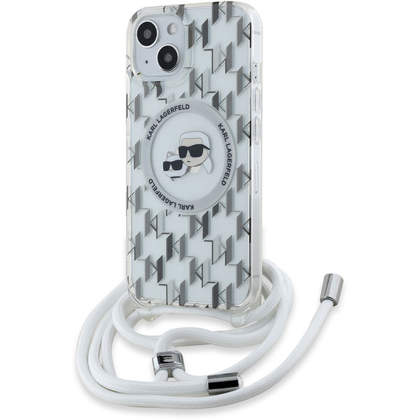 Karl Lagerfeld - IML Crossbody MagSafe (KLHMP15SHCKCKLCT) - iPhone 15 - Clear Mono Karl&Choupette