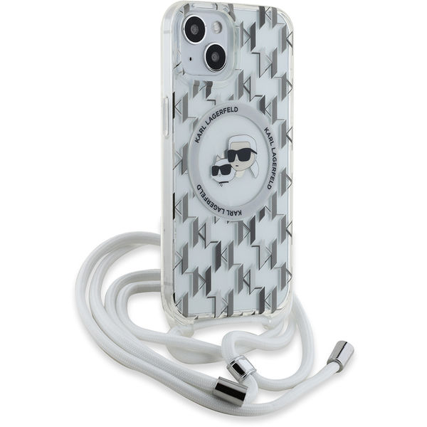Karl Lagerfeld - IML Crossbody MagSafe (KLHMP15SHCKCKLCT) - iPhone 15 - Clear Mono Karl&Choupette