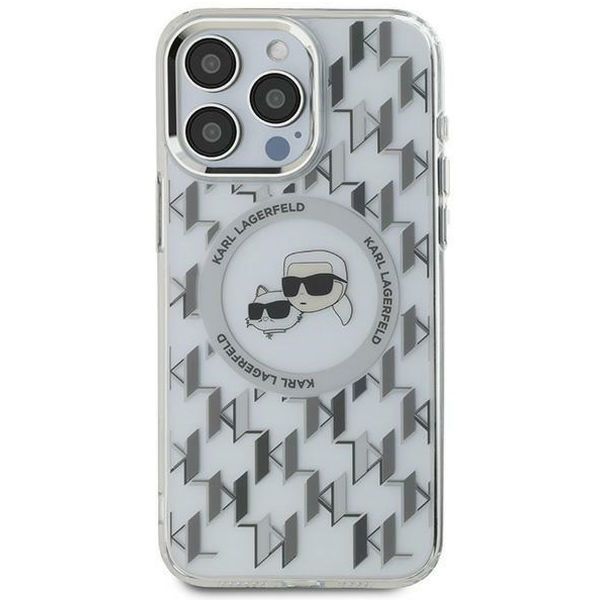 Karl Lagerfeld - IML MagSafe (KLHMP15SHMCKMHT) - iPhone 15 - Clear Monogram Karl&Choupette Head